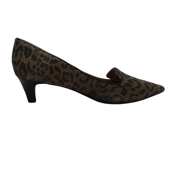 Sofft Vesper Brown Leopard Print Leather Pointed Kitten Heel Pumps Womens 9N - Picture 5 of 13